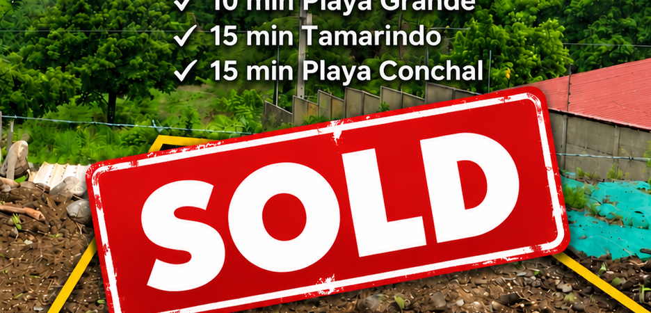 SOLD – 400 m² Lot Just 15 Minutes from Tamarindo — Ready to build in Costa Rica